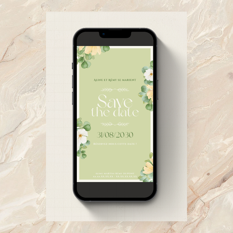 Save the date numérique "green garden"