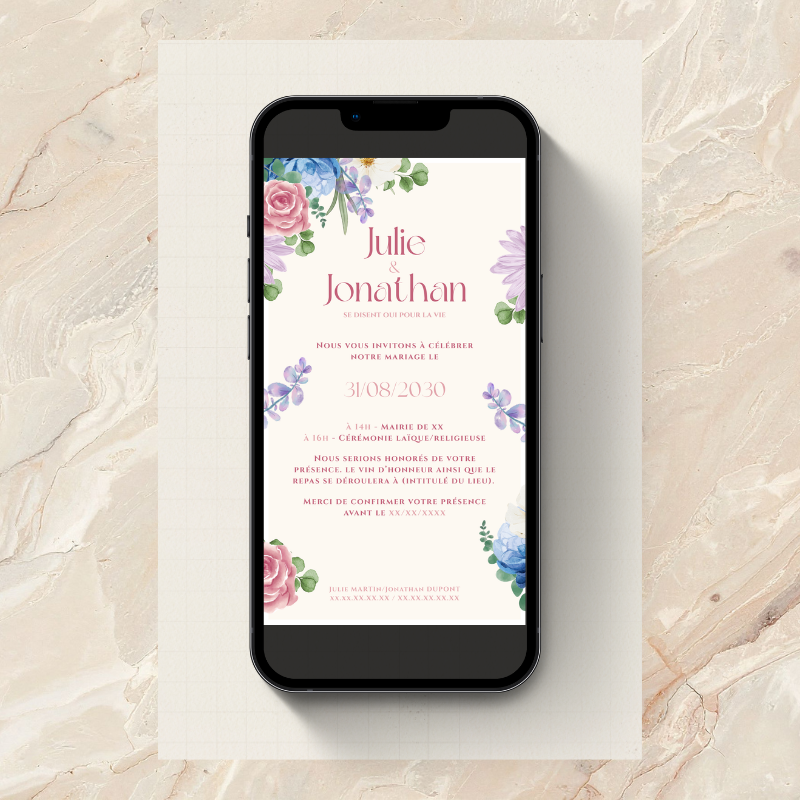 Faire part numérique "floral"