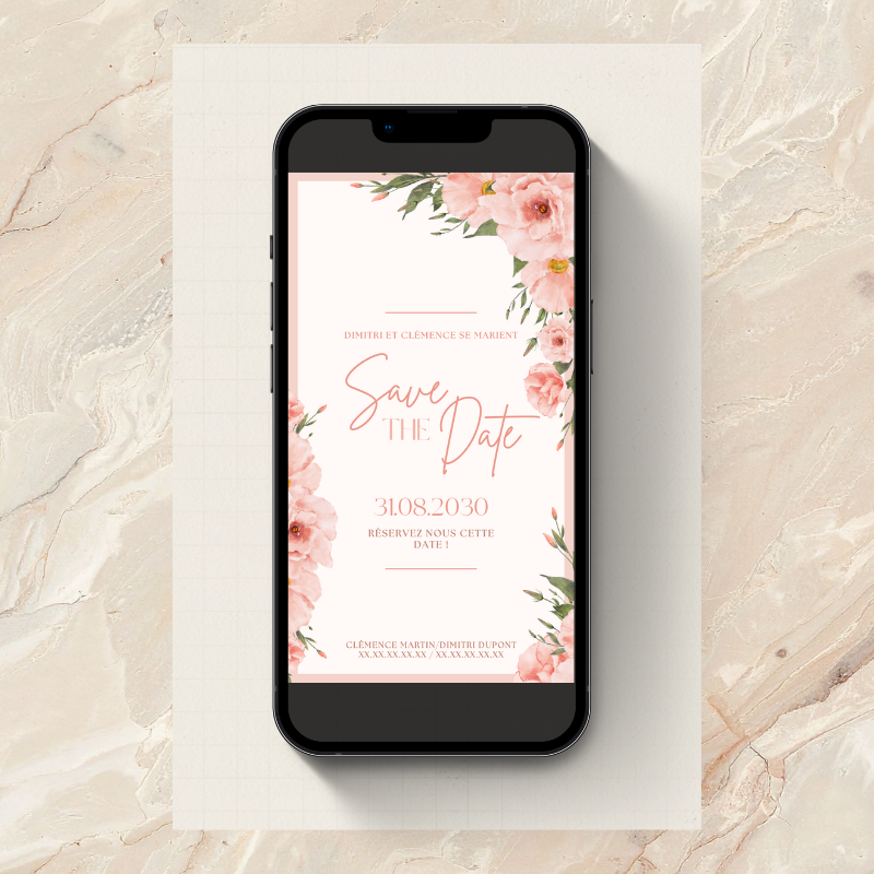 Save the date numérique "romance"