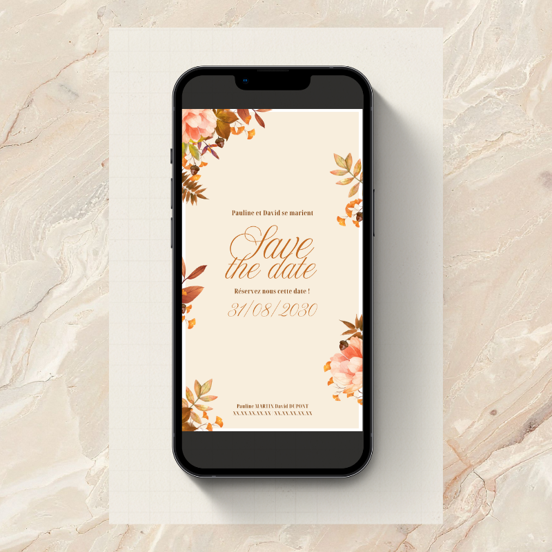 Save the date numérique "automne léger"