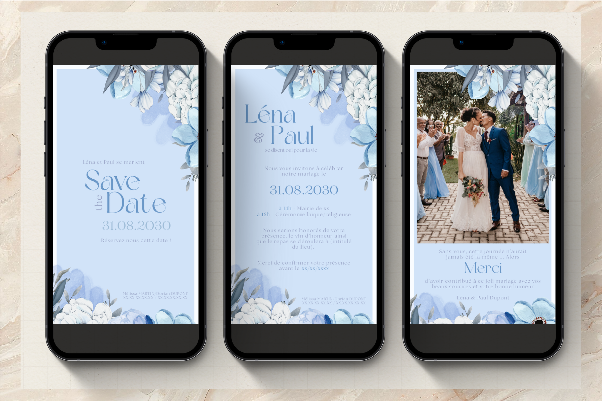 Pack trio mariage numérique "rêveries"