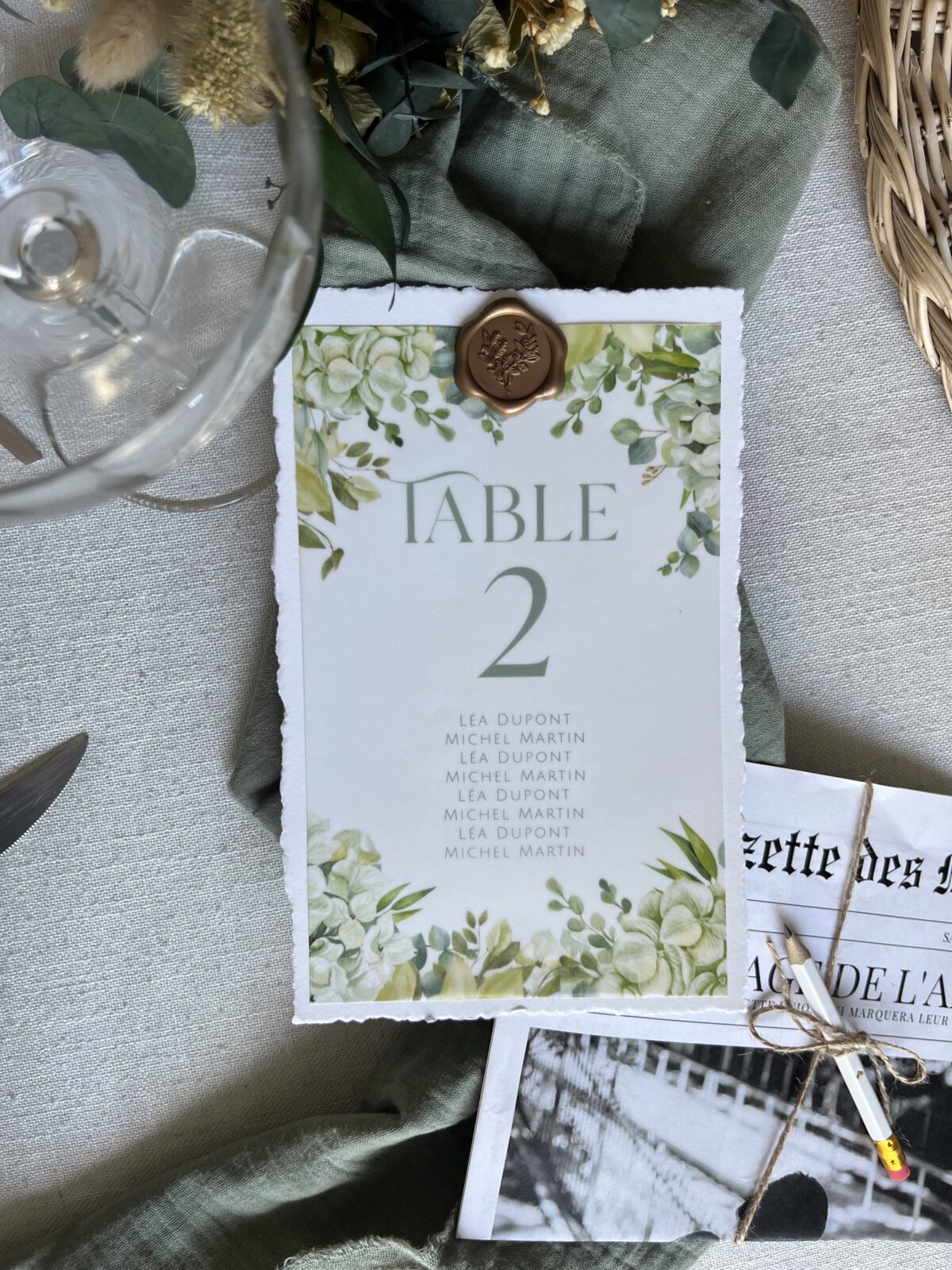 Numéro pour plan de table "Enchantement"