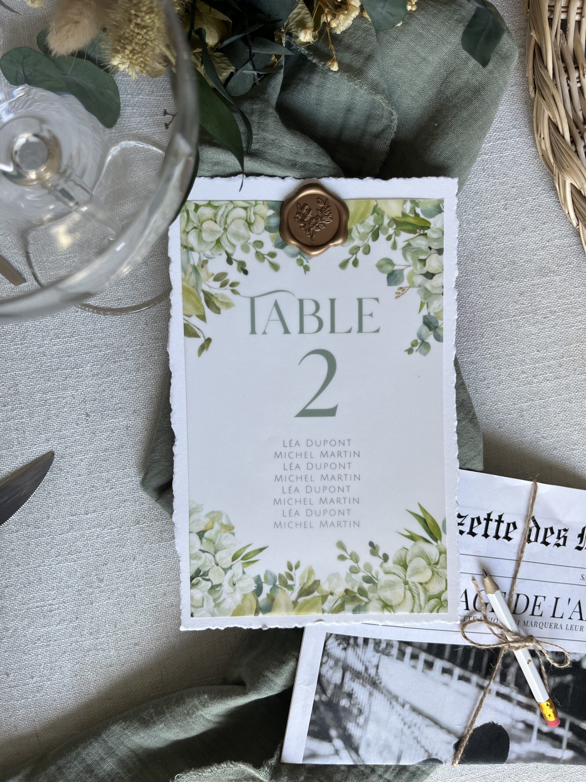 Numéro pour plan de table "Enchantement"