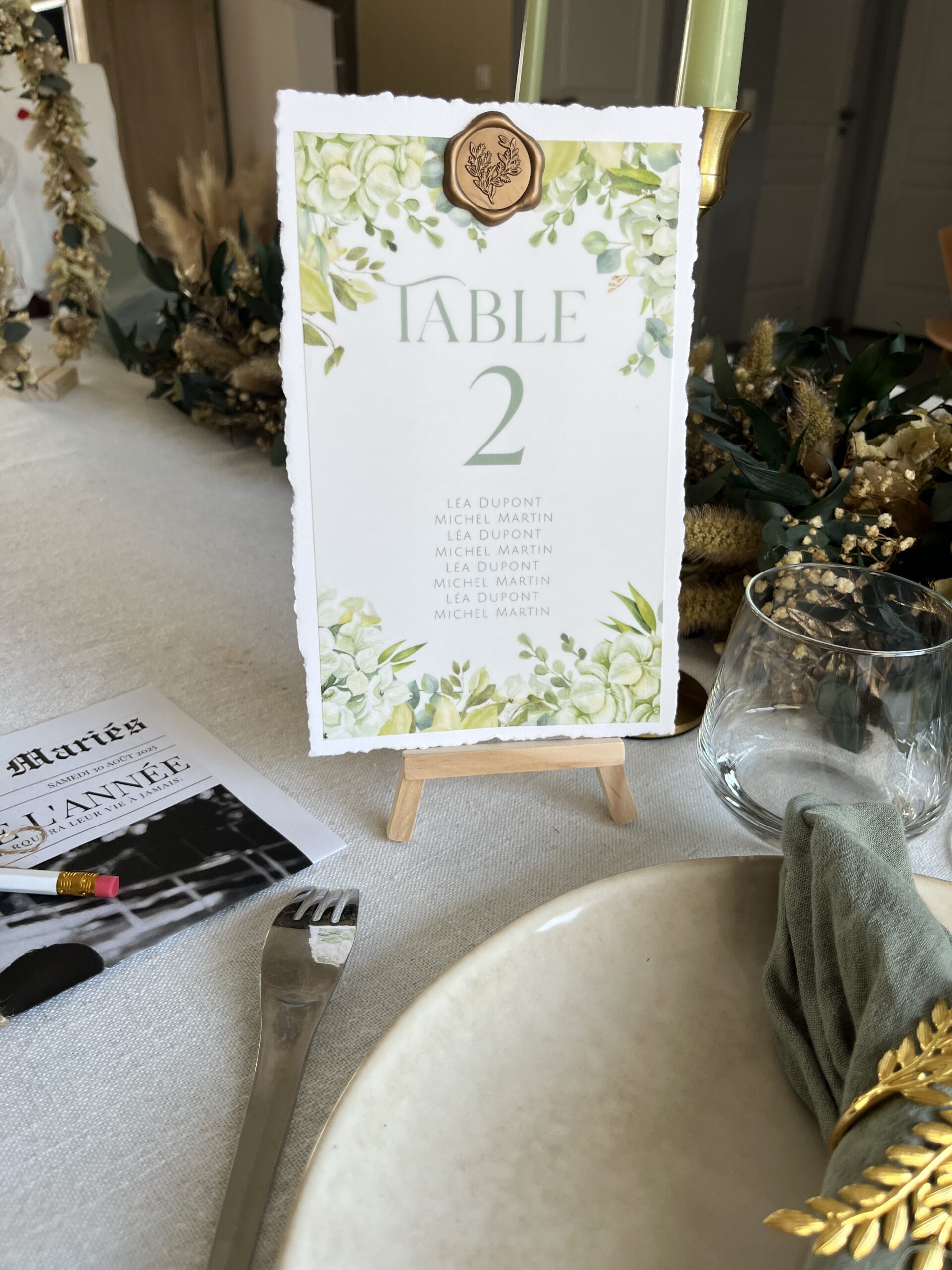 Numéro pour plan de table "Enchantement" – Image 2