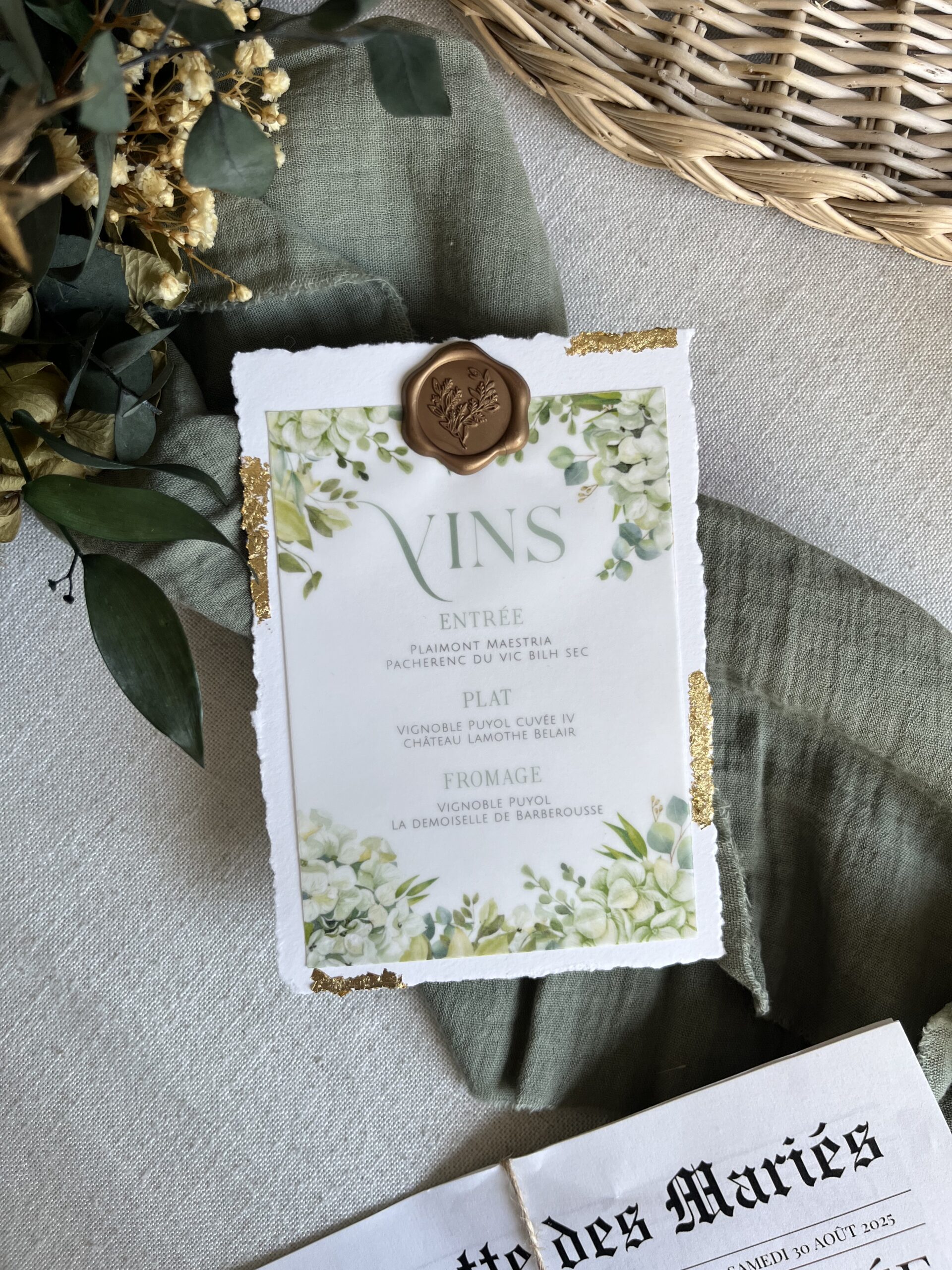 Carte des vins "Enchantement"