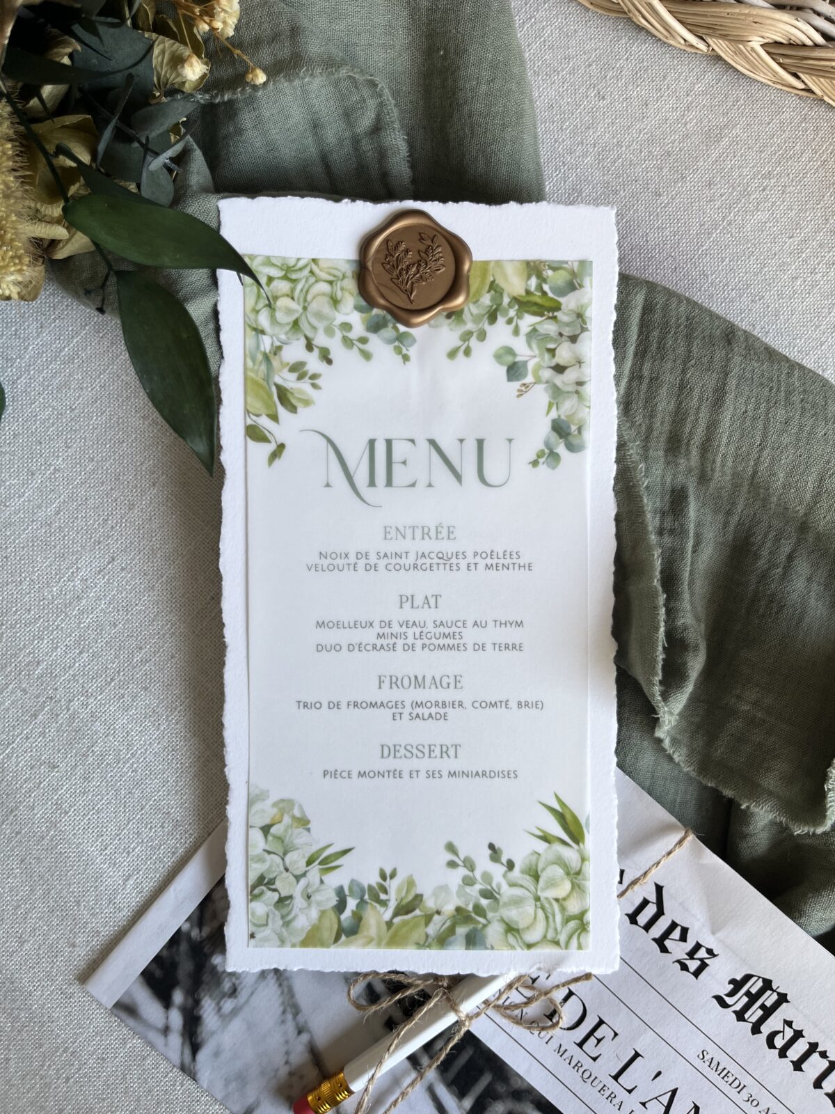 Menu de table "Enchantement"