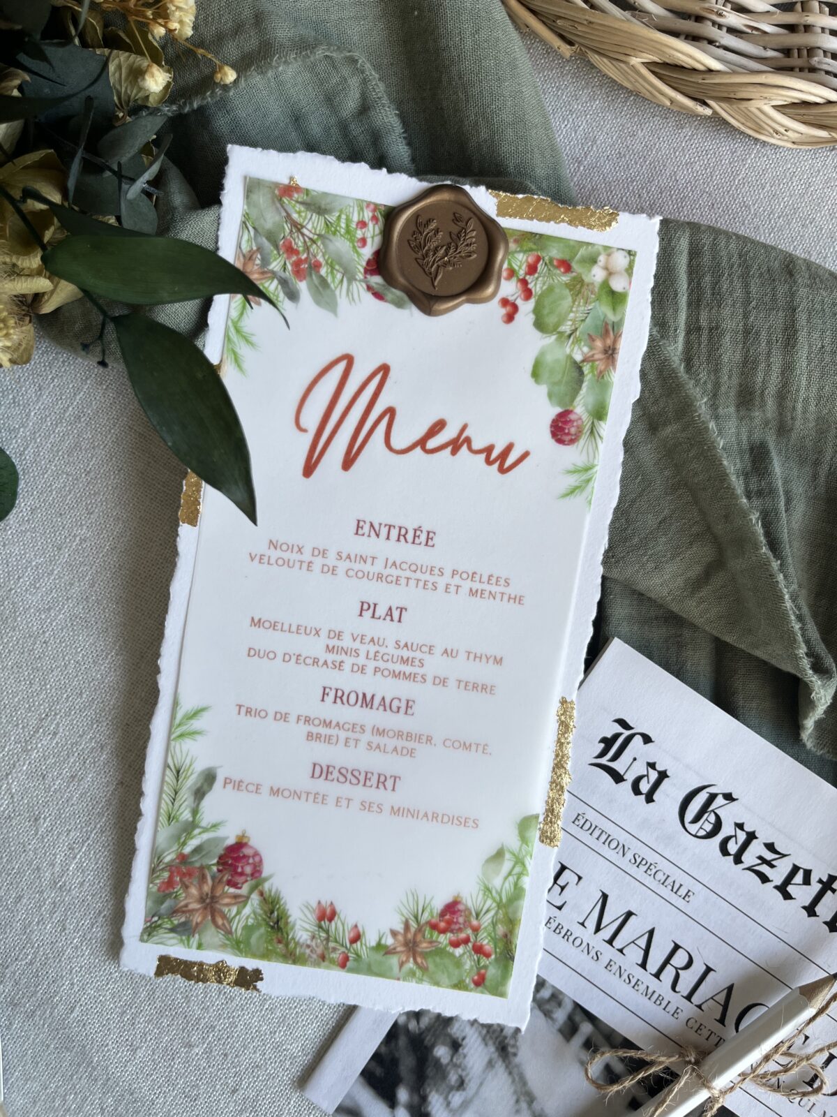 Menu de table "Polaire"