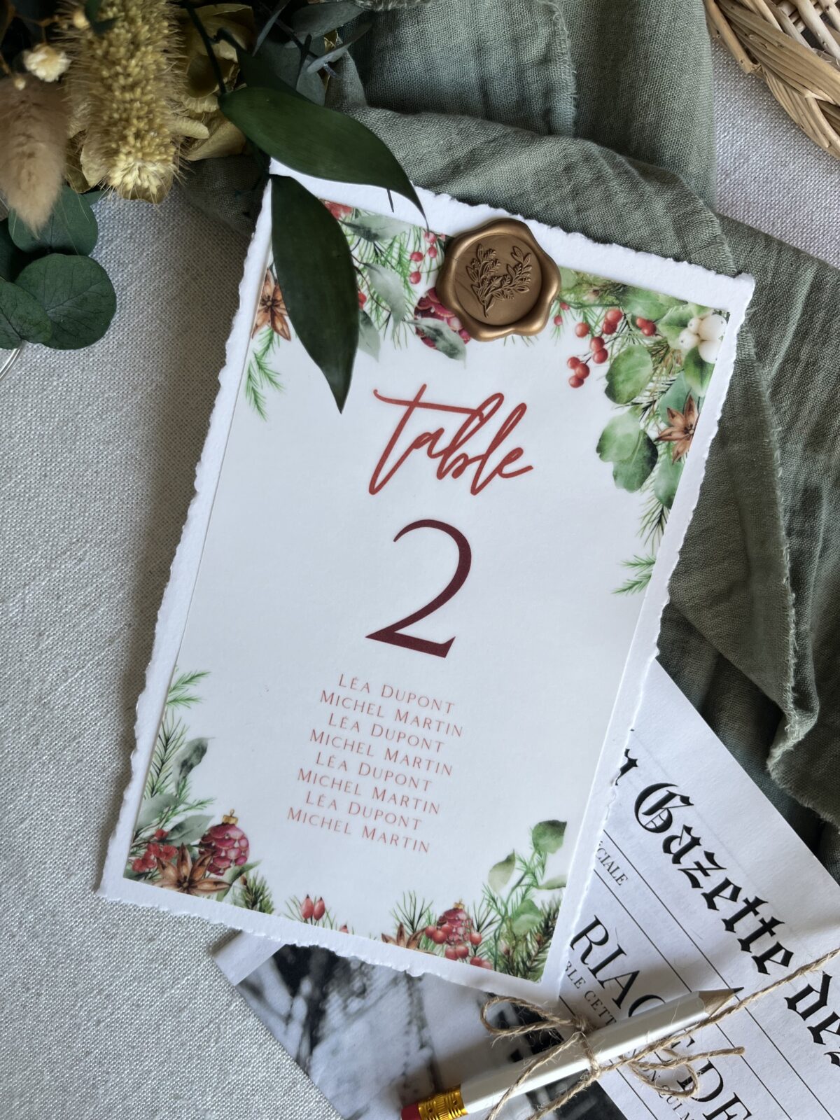 Numéro pour plan de table "Polaire"