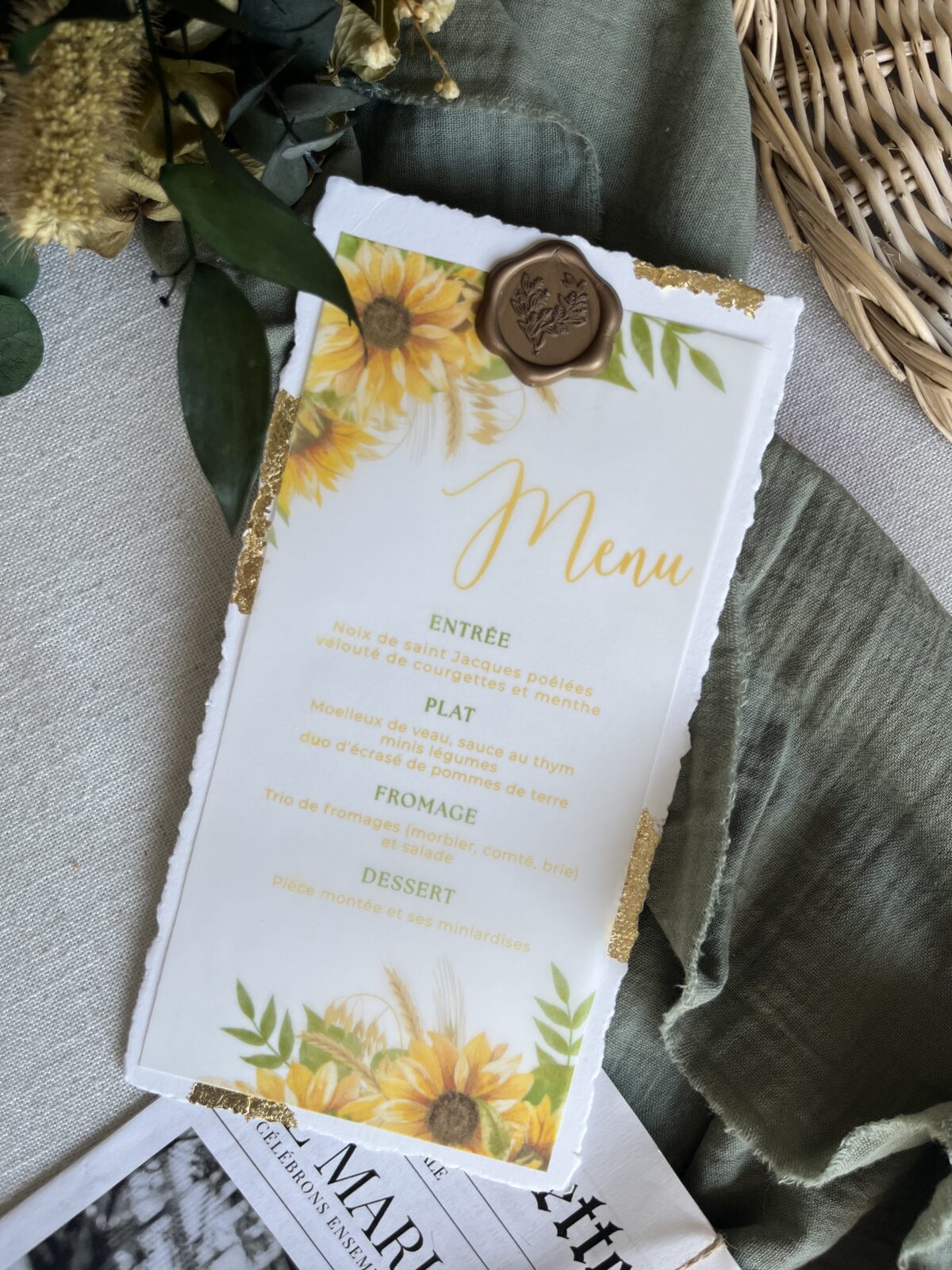 Menu de table "Campagne"