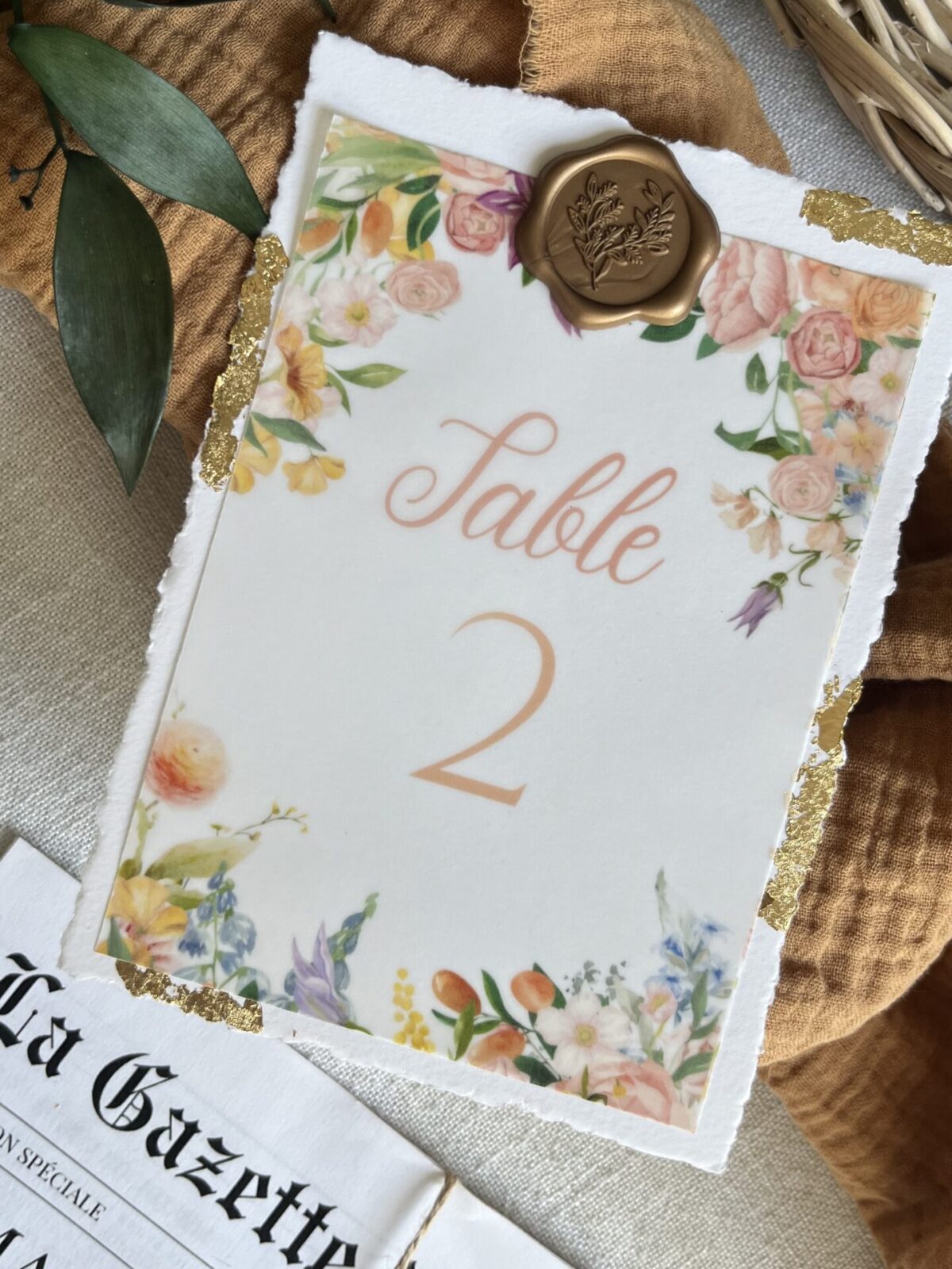 Numéro de table "Jardin"