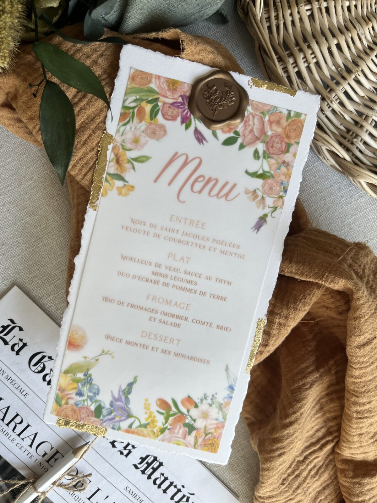 Menu de table "Jardin"