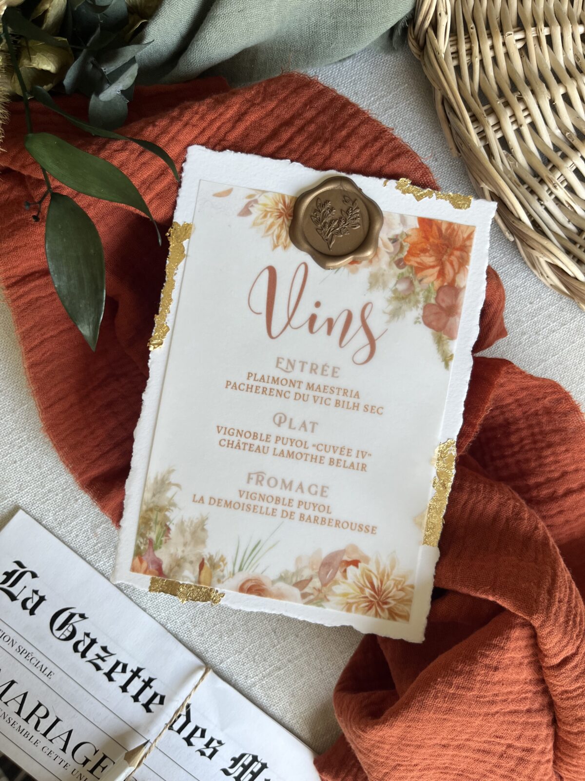 Carte des vins "Pampa"