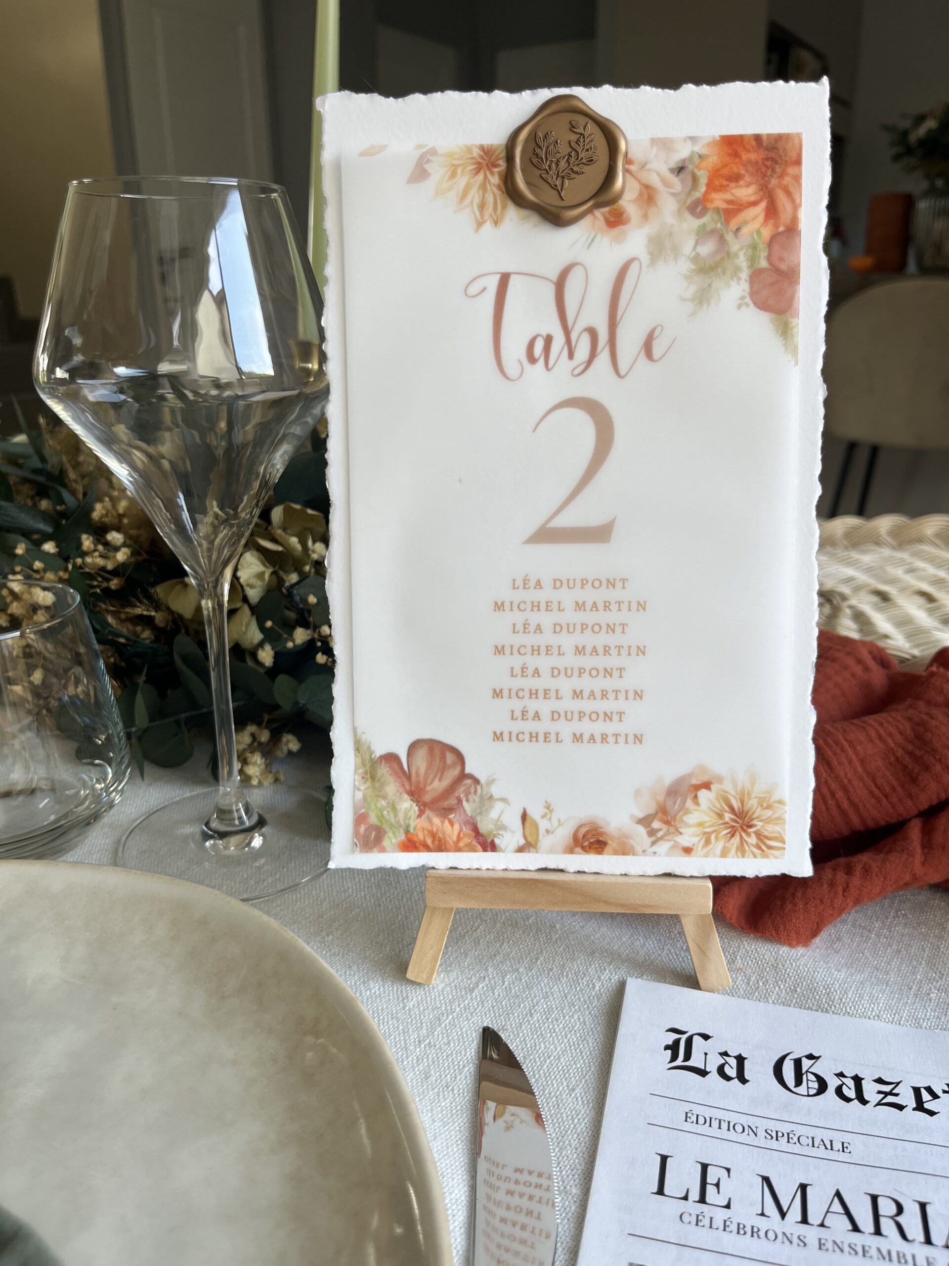 Numéro pour plan de table "Pampa" – Image 2