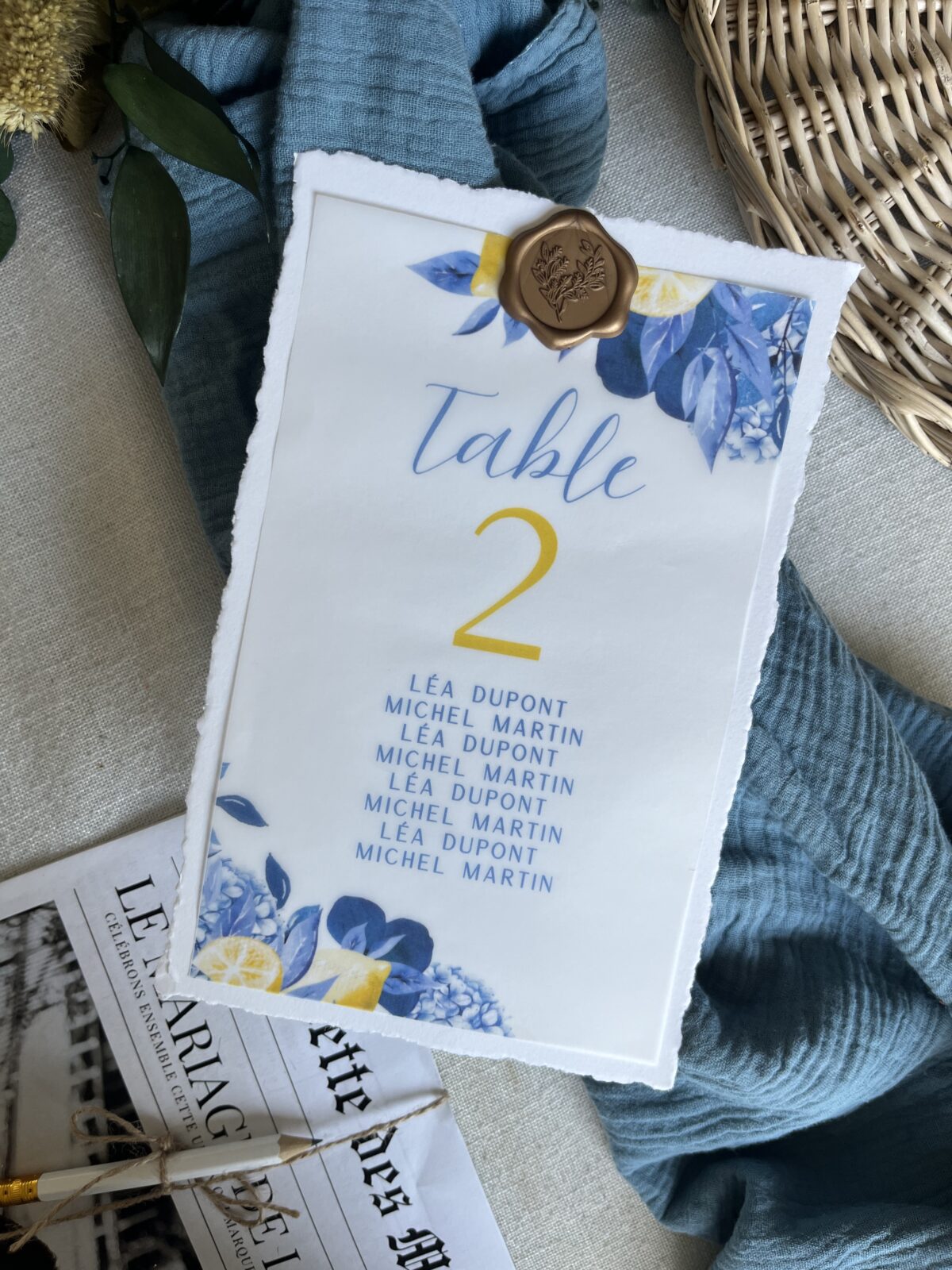 Numéro pour plan de table "Dolce"