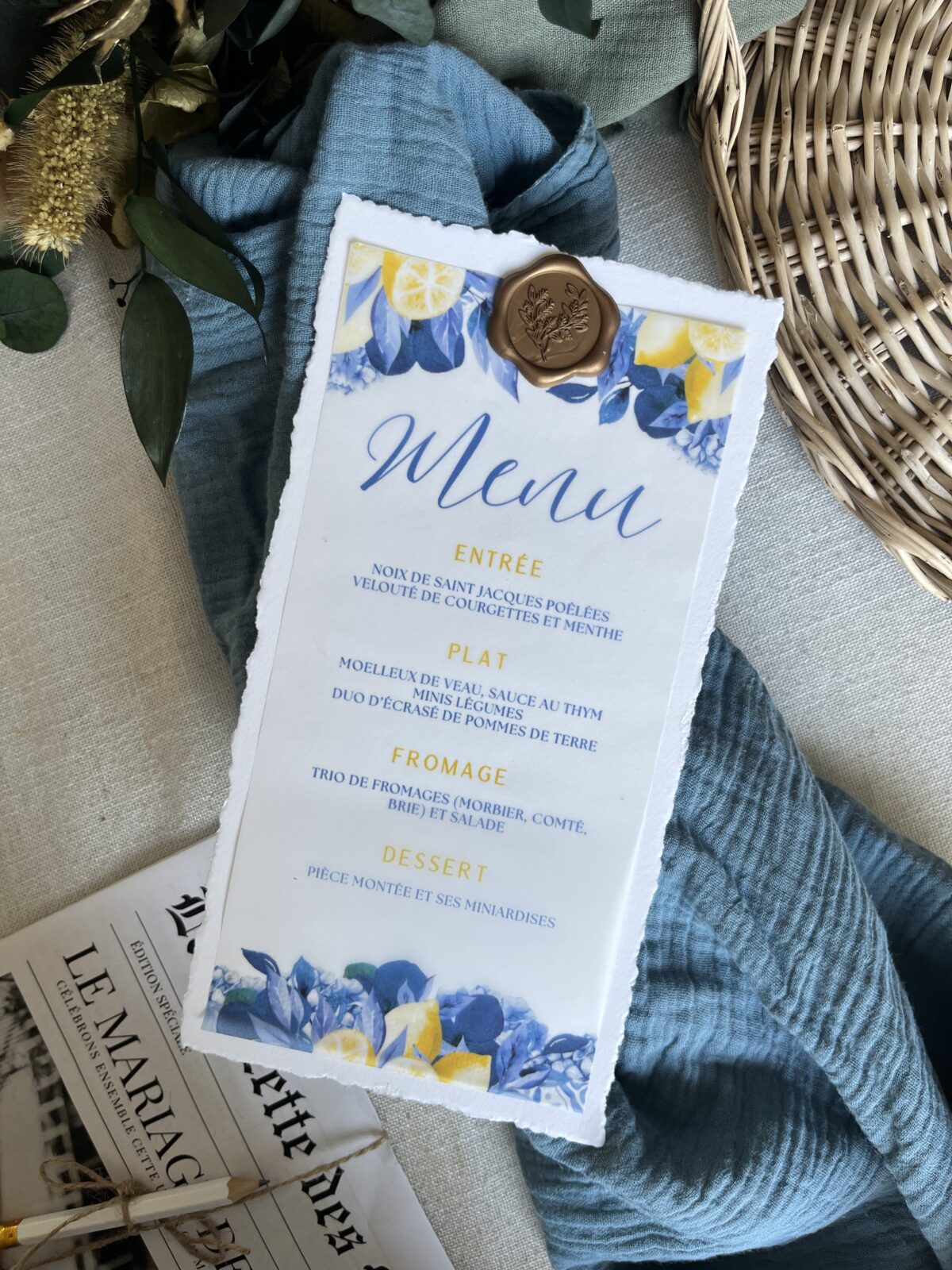 Menu de table "Dolce"