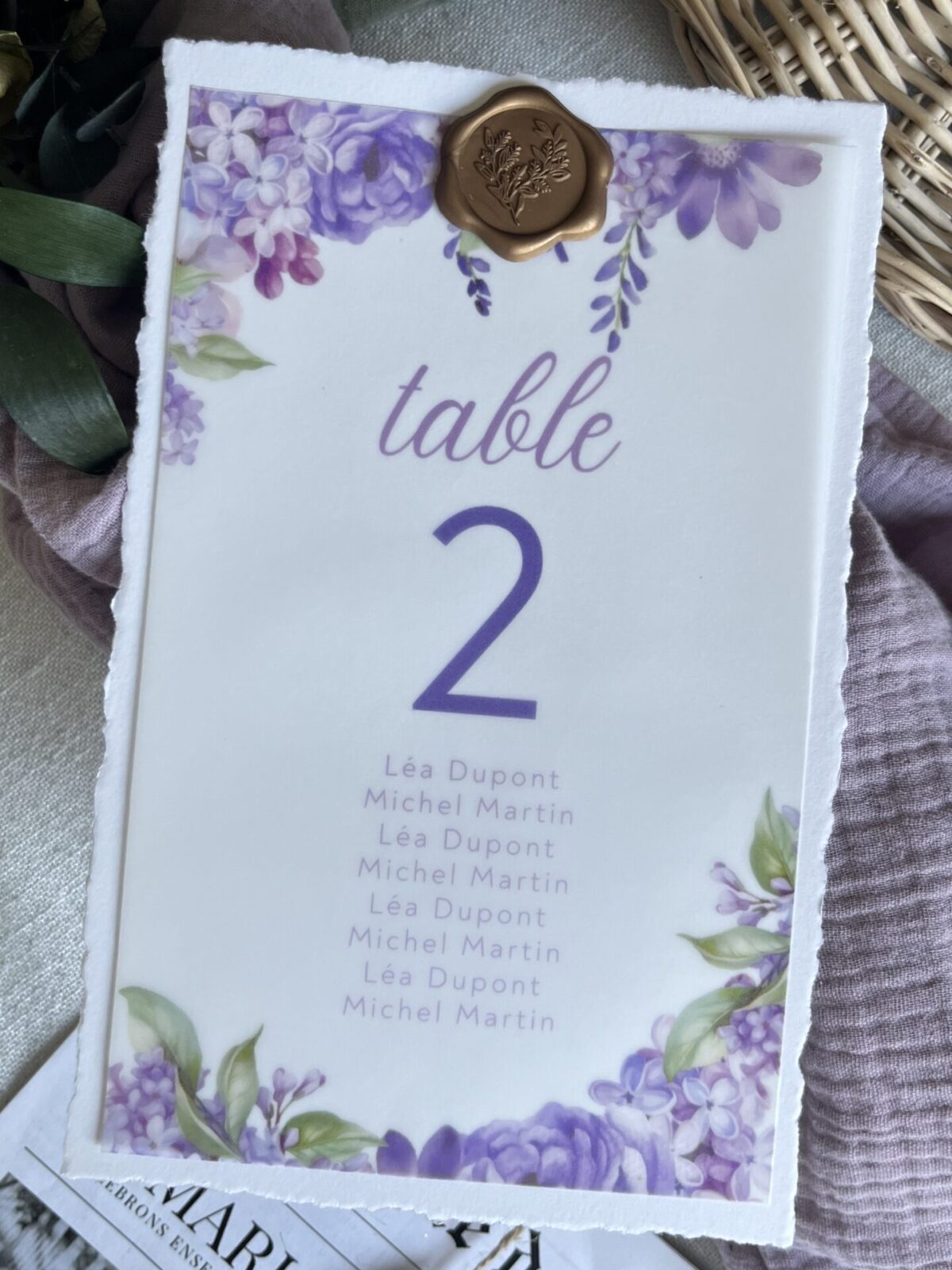 Numéro pour plan de table "Promesse"