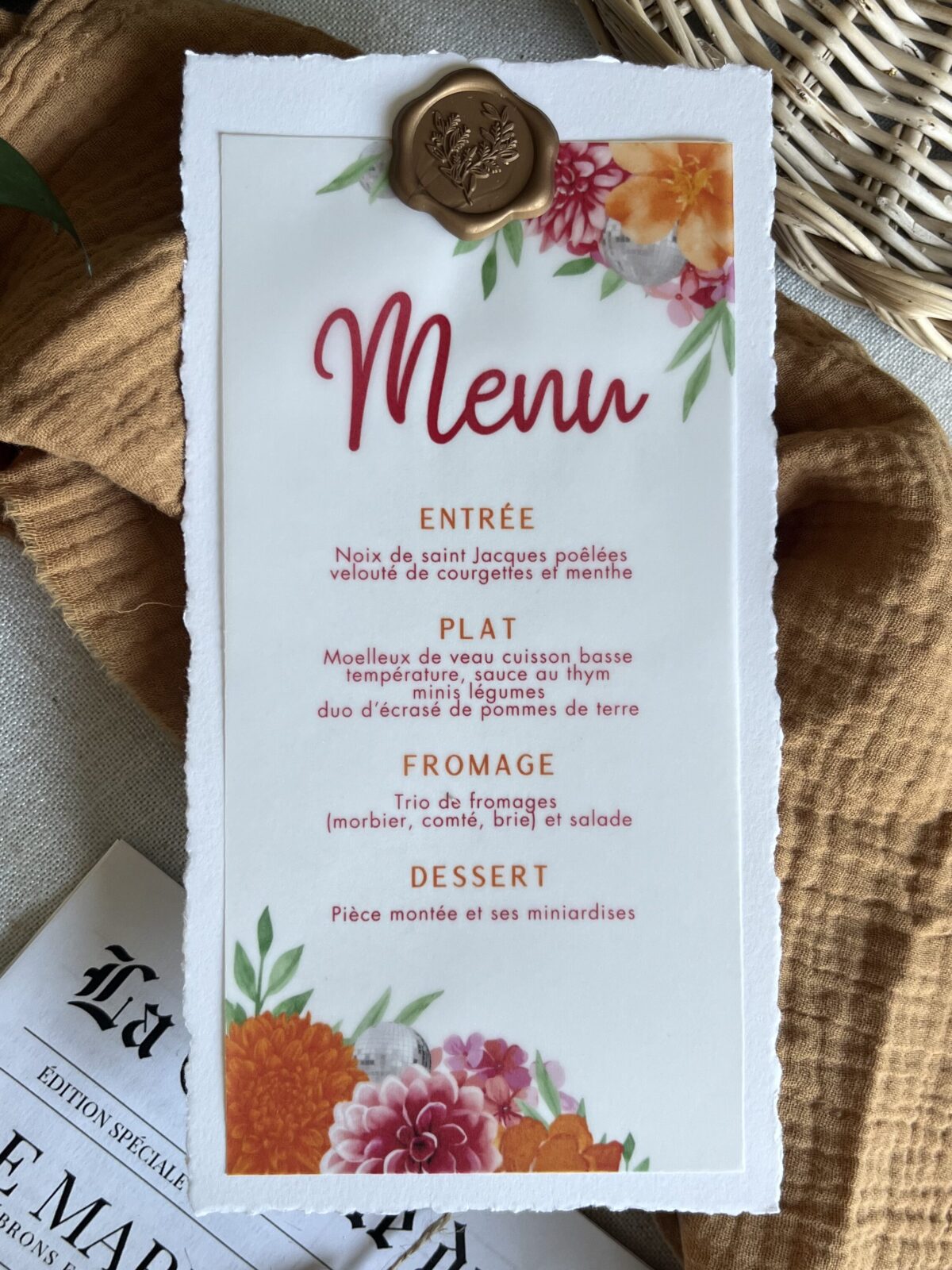 Menu de table "Passion"