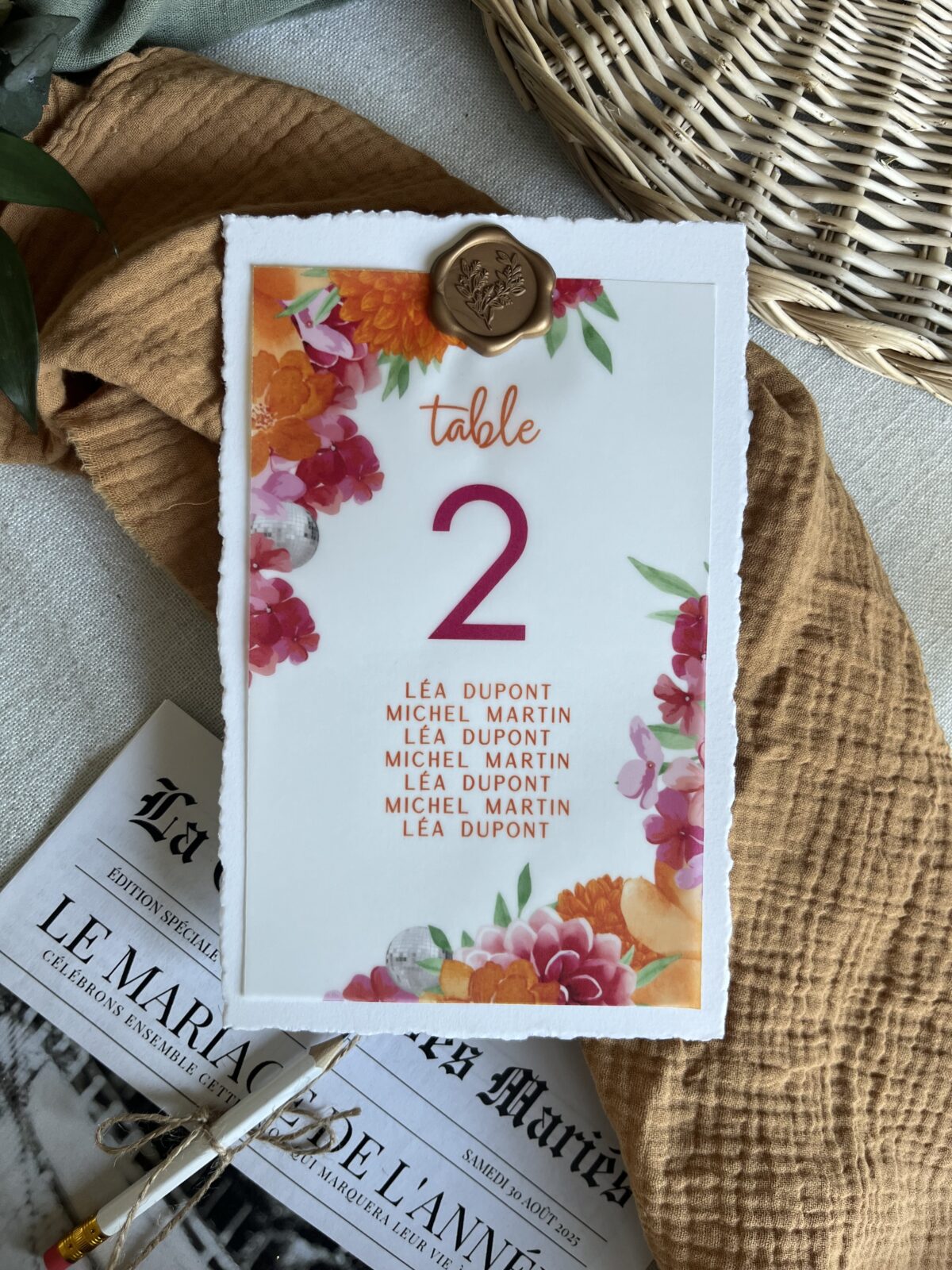 Numéro pour plan de table "Passion"